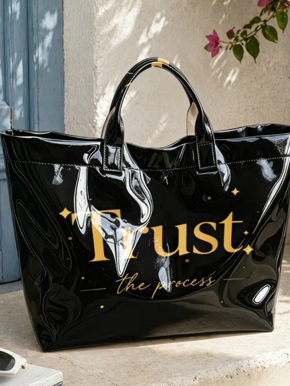 Women Inspiration "Trust The Process" PVC Hand Daily Commute Tote